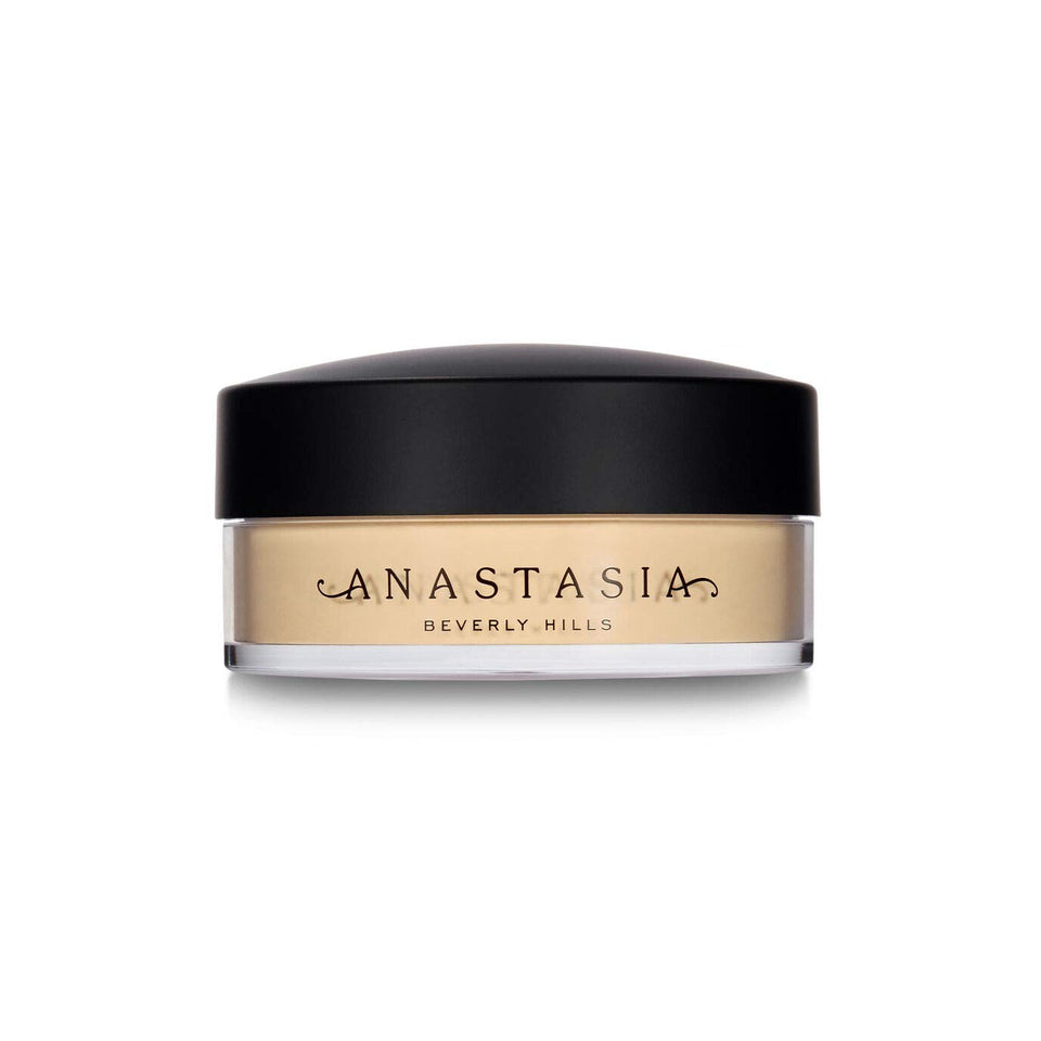 Anastasia Beverly Hills jar front view showing powder and label, enhances application control