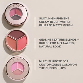 Anastasia Beverly Hills swatches on arm showing three shades and blendable pigmentation