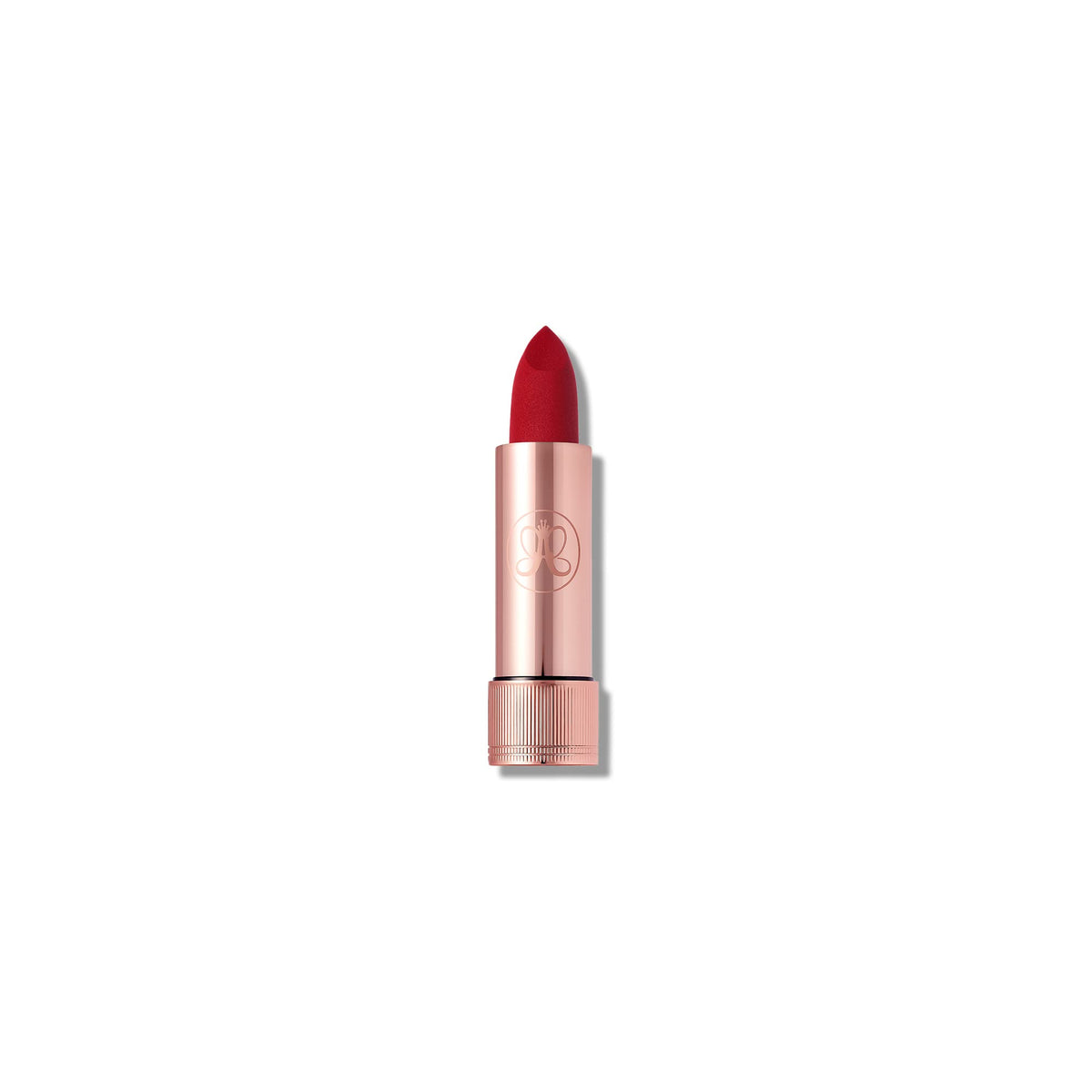 Anastasia Beverly Hills lipstick front packaging showing bold Royal Red and precise heart-shaped bullet