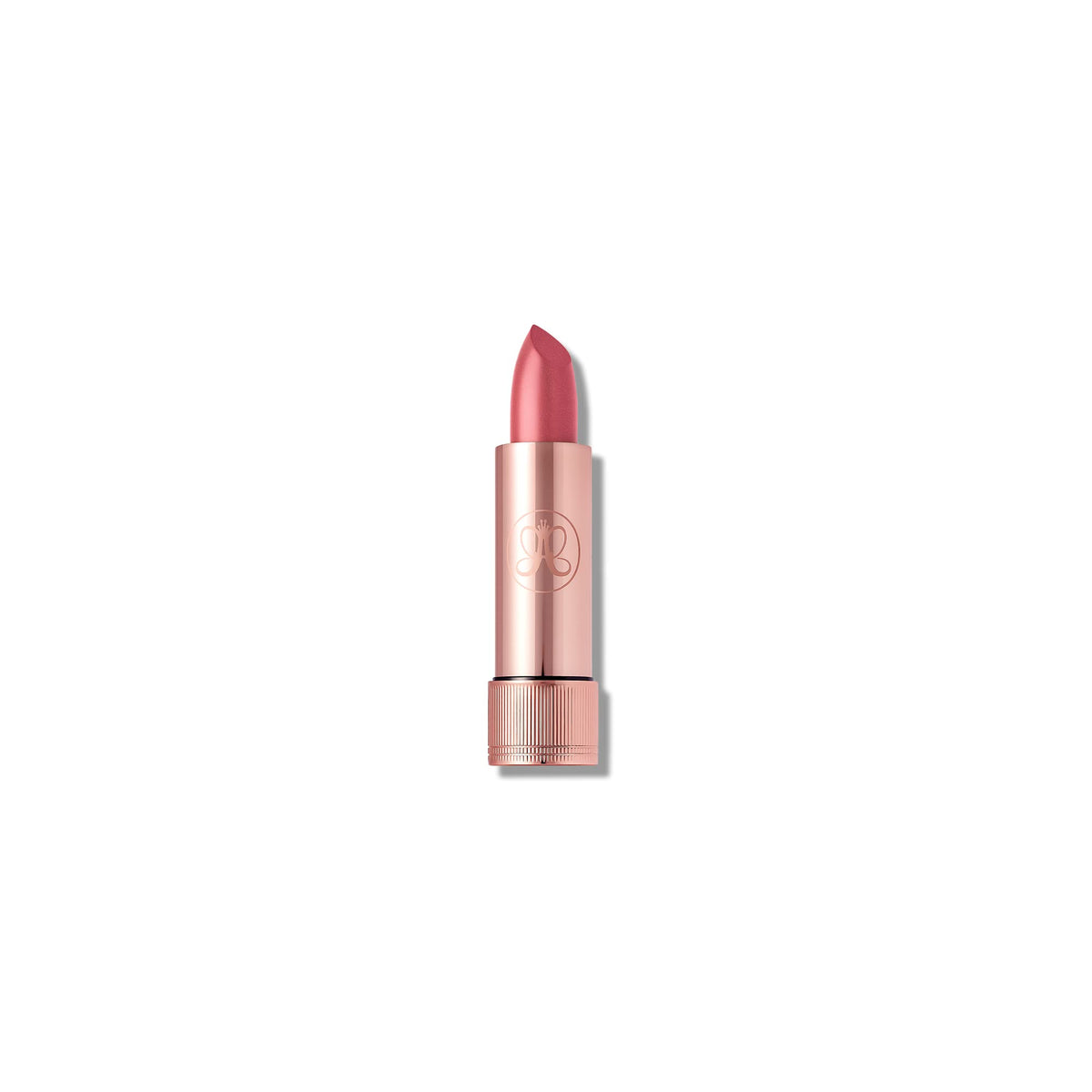 Anastasia Beverly Hills Satin Lipstick front tube showing Rose Dream shade and polished finish
