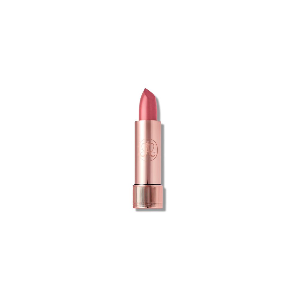 Anastasia Beverly Hills Satin Lipstick front tube showing Rose Dream shade and polished finish