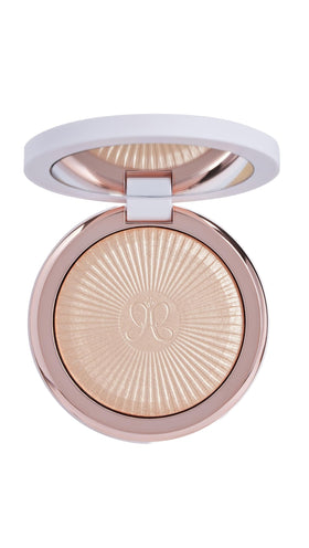 Anastasia Beverly Hills compact front view showing sleek rose-gold packaging and mirror