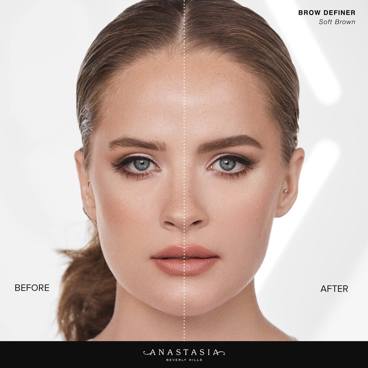 Anastasia Beverly Hills swatch strokes on skin showing buildable ash brown