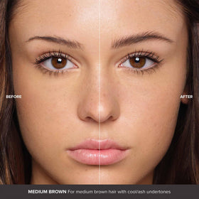Anastasia Beverly Hills gel texture swipe illustrating fiber-infused build and natural finish