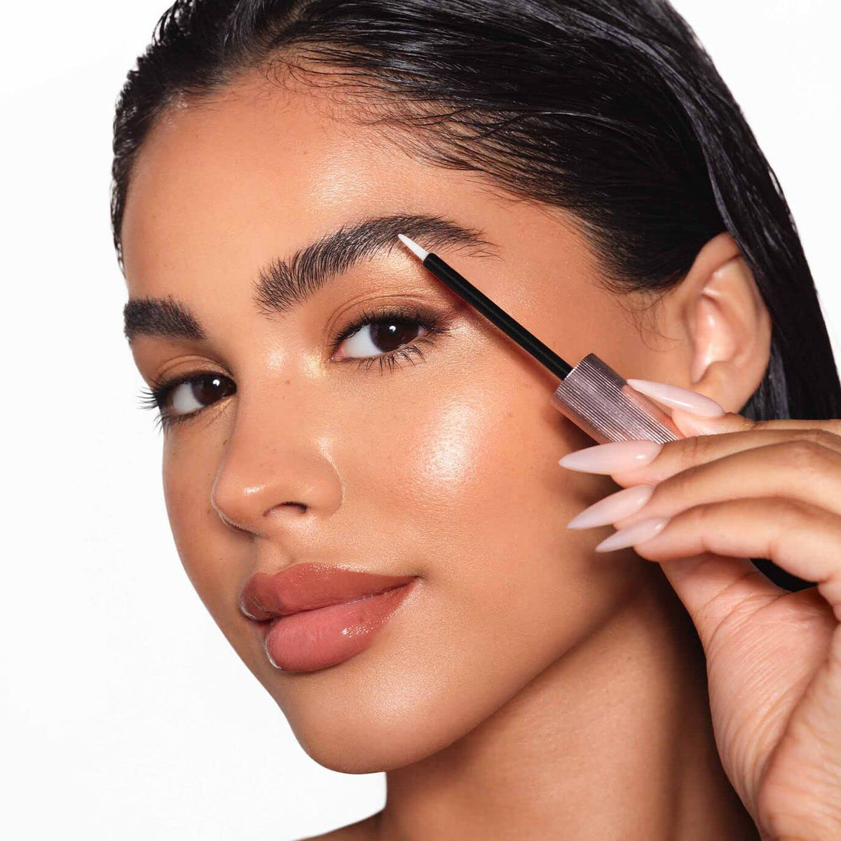 Anastasia Beverly Hills serum texture pouring to show lightweight conditioning benefit