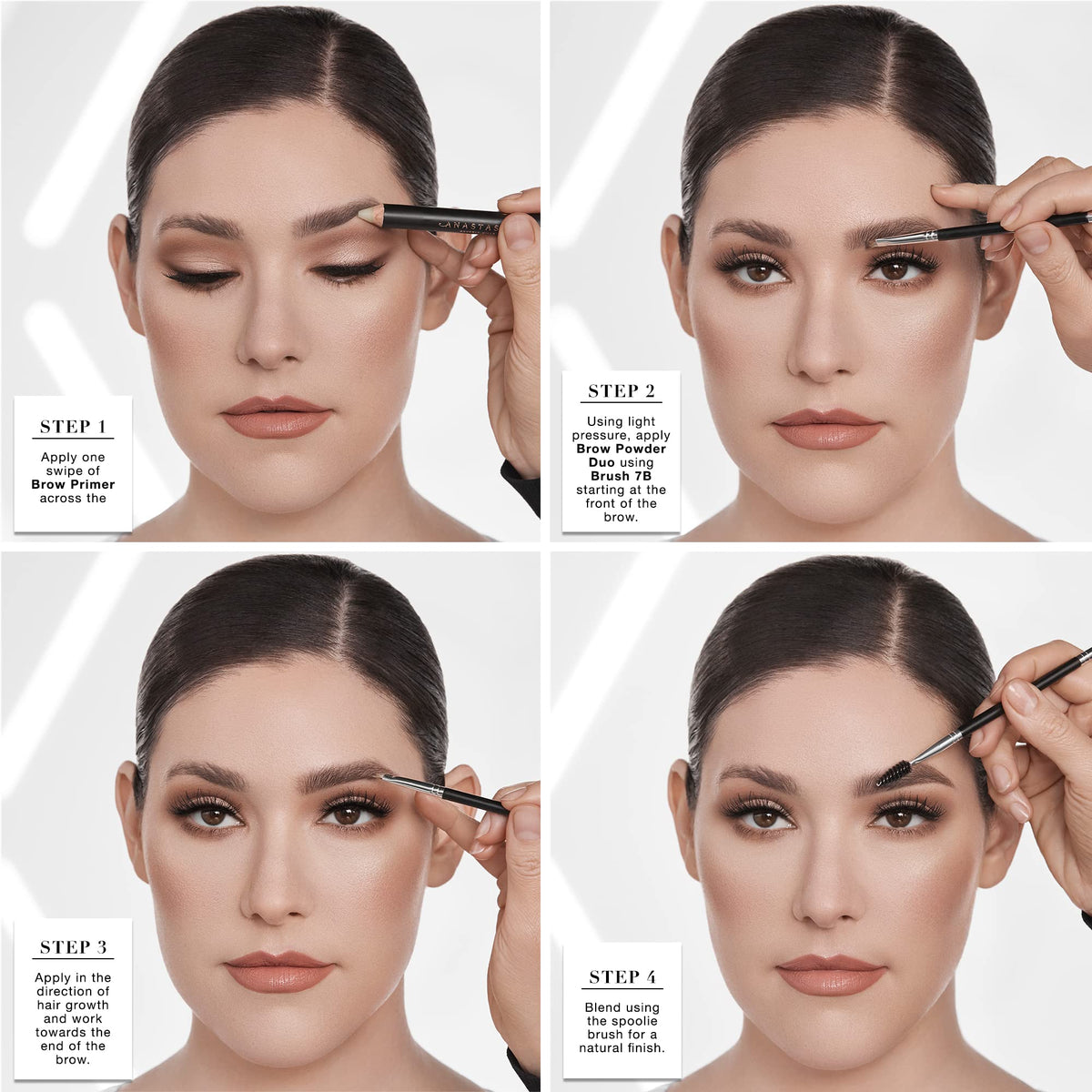 Anastasia Beverly Hills before and after brows illustrating natural ombré effect