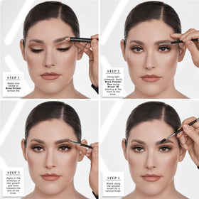 Anastasia Beverly Hills before and after brows illustrating natural ombré effect