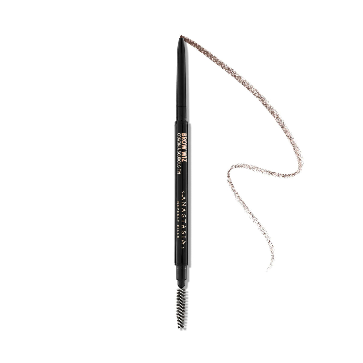 Anastasia Beverly Hills Brow Wiz front packaging shows Auburn shade and clean design benefit control
