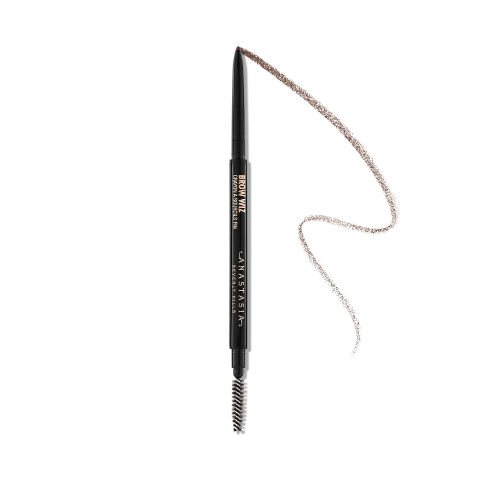 Anastasia Beverly Hills Brow Wiz front packaging shows Auburn shade and clean design benefit control