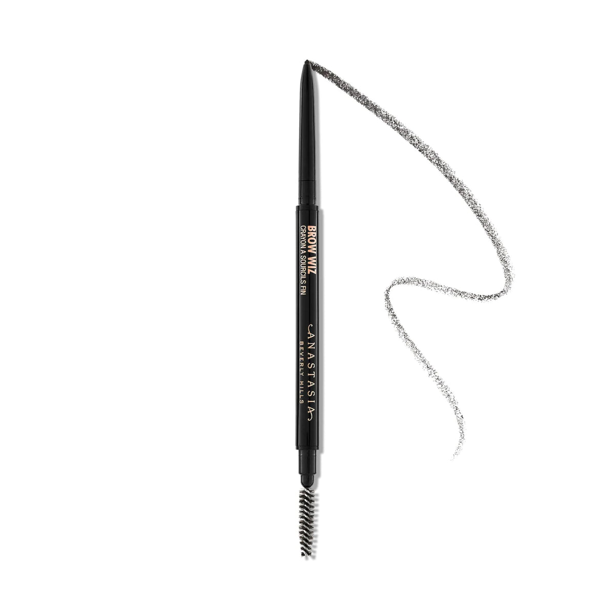 Anastasia Brow Wiz front packaging showing compact pencil and benefits