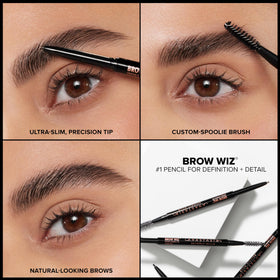 Anastasia Brow Wiz texture stroke on skin showing pigment payoff and dry finish