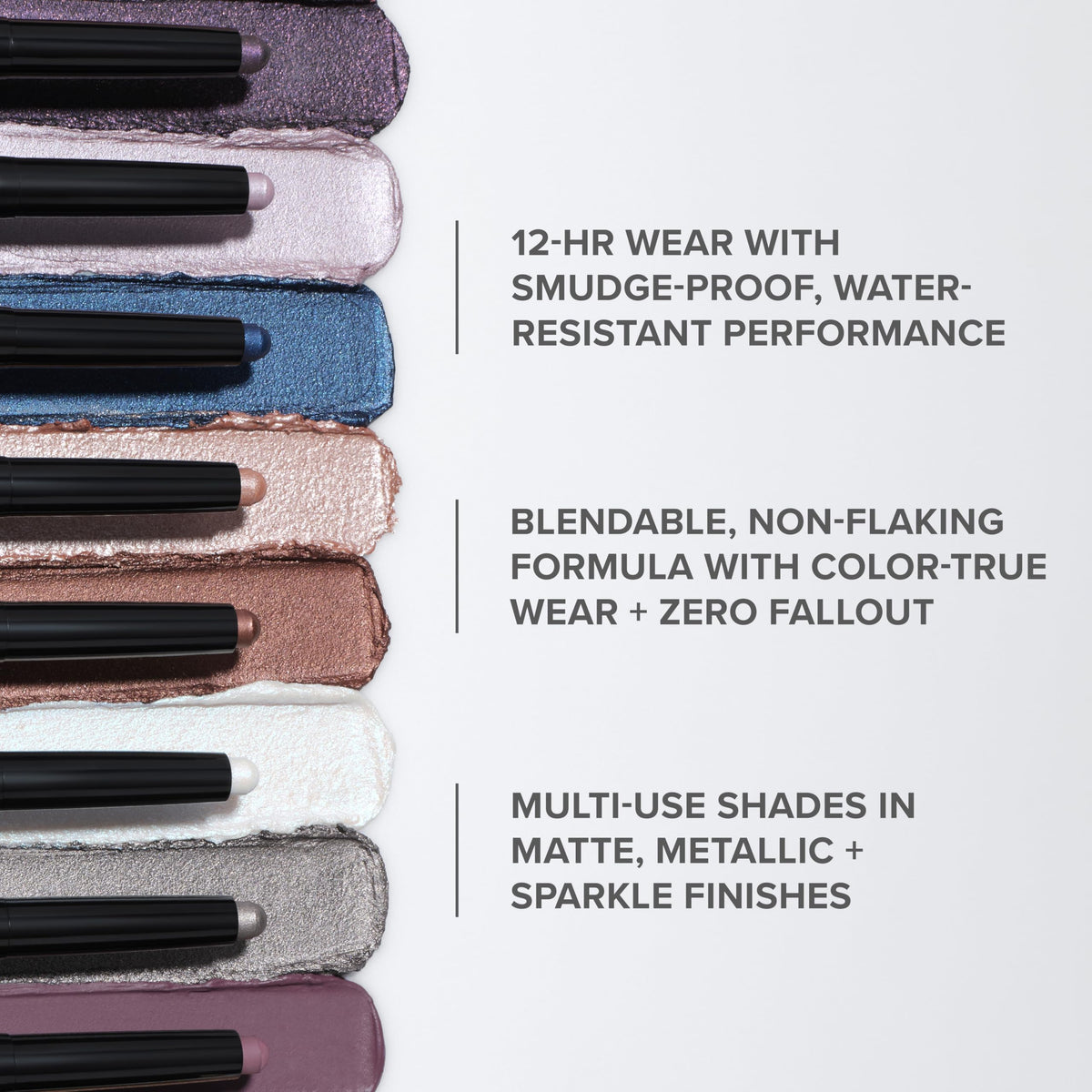 Anastasia Beverly Hills GLIDR applied on model closed eye showing rich cocoa payoff