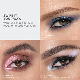 Anastasia Beverly Hills GLIDR multiple swatches on arm showing buildable intensity