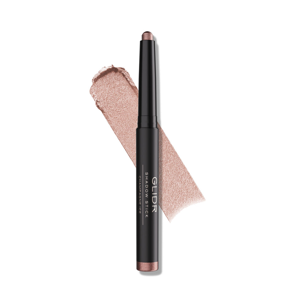 Anastasia Beverly Hills front packaging showing Champagne Ice stick and benefit of portability