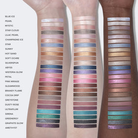 Anastasia Beverly Hills applying Champagne Ice to eyelid showing easy one-swipe application