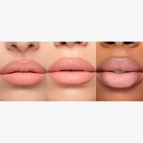 Anastasia Beverly Hills lifestyle swatch on lips showing wearable nude-rose