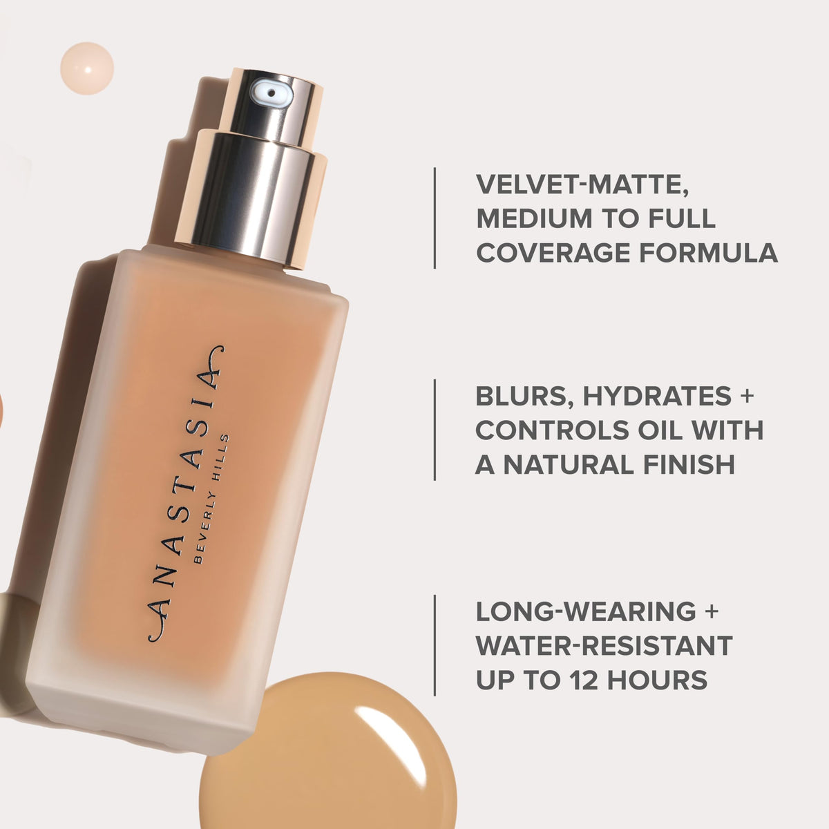Anastasia Beverly Hills application with sponge achieving even, full coverage benefit