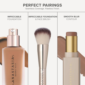 Anastasia Beverly Hills lifestyle image with foundation in makeup bag for on-the-go benefit