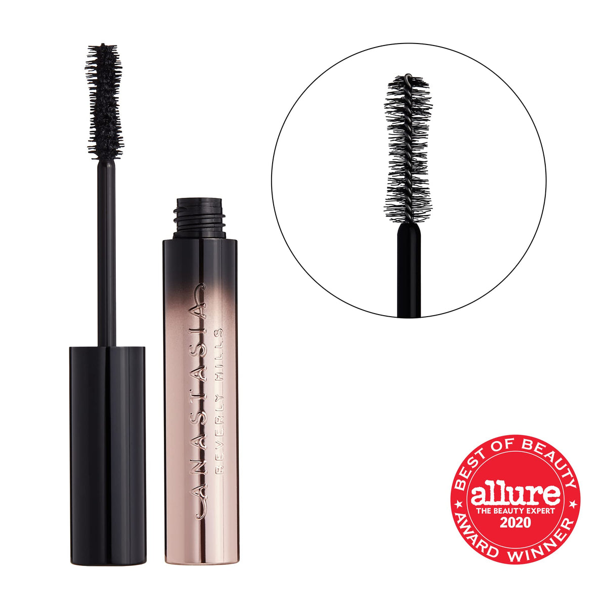 Anastasia Beverly Hills before and after lashes demonstrating dramatic volume and length