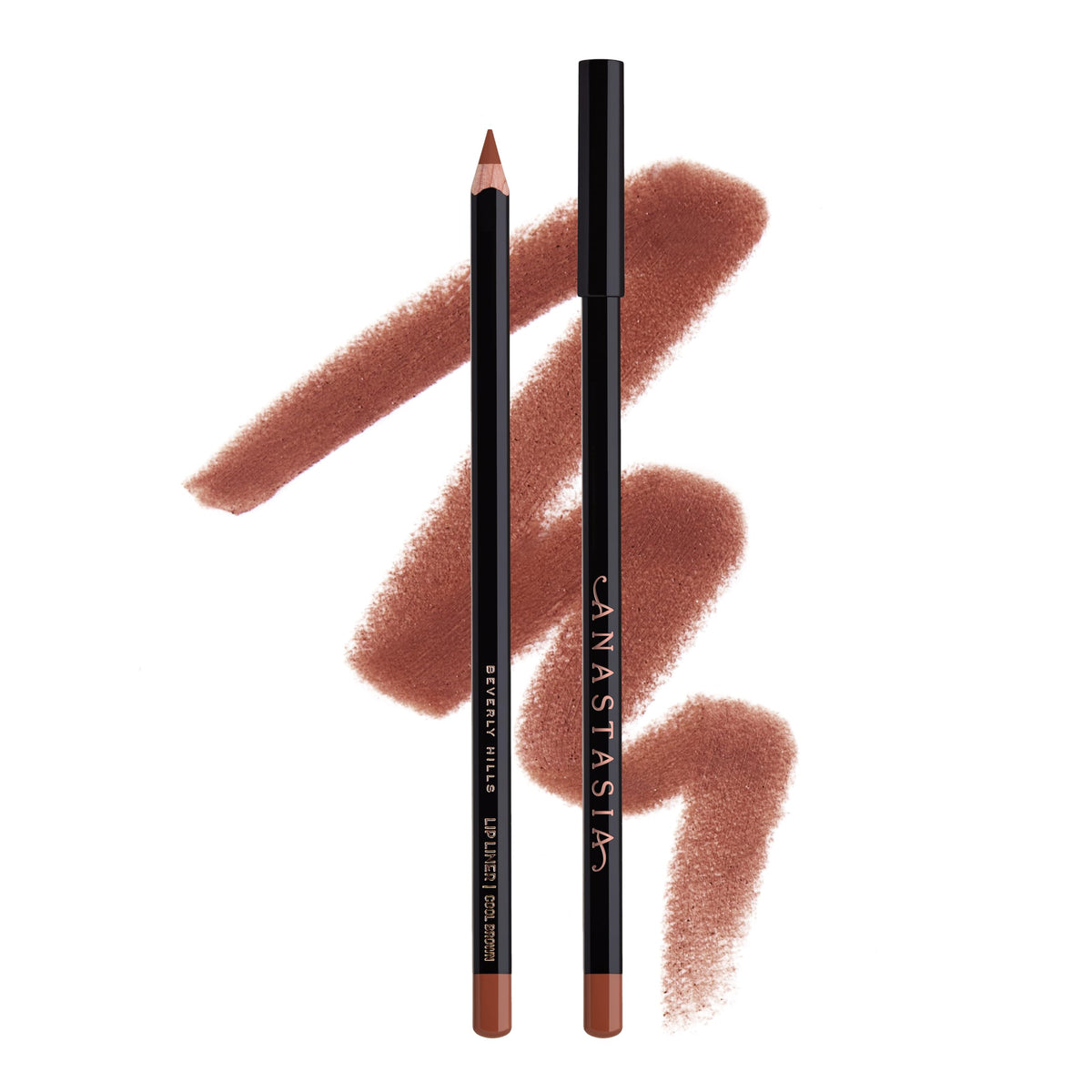 Anastasia Beverly Hills lip liner front packaging showing the pencil and color, helps precise application