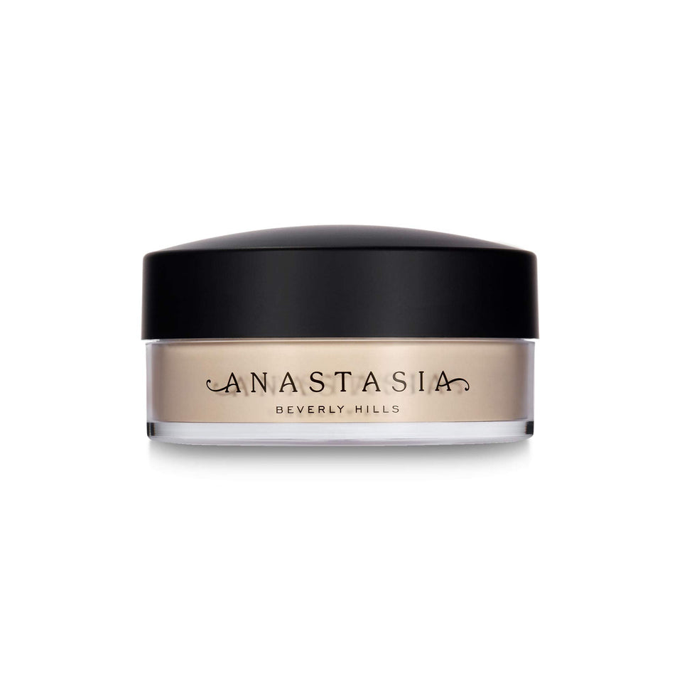 Anastasia Beverly Hills jar front showing Vanilla shade and easy application benefit