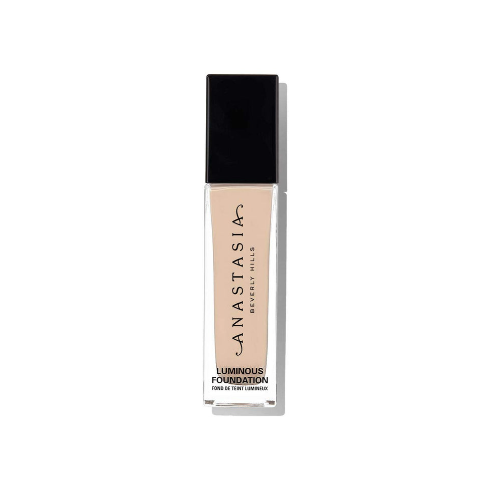 Anastasia Beverly Hills bottle front showing product and shade label, clear benefit long-wear
