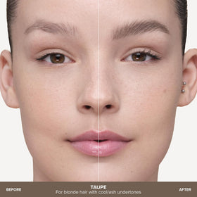 Anastasia Beverly Hills before and after brows showing added fullness and realistic texture