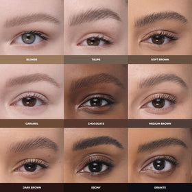 Anastasia Beverly Hills brows before and after using pen showing fuller, defined brows