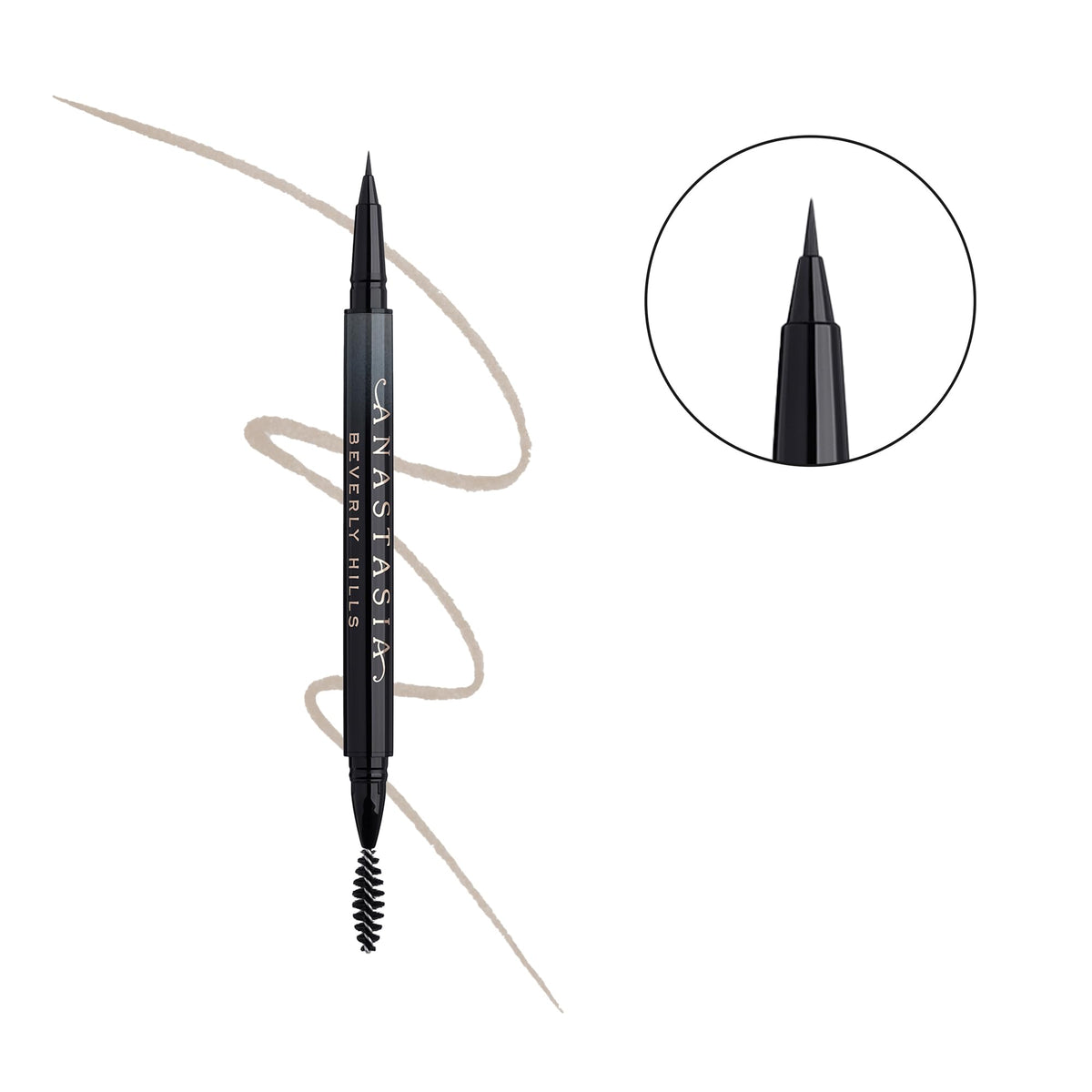 Anastasia Beverly Hills microstroke superfine brush tip close-up for precise hairlike strokes