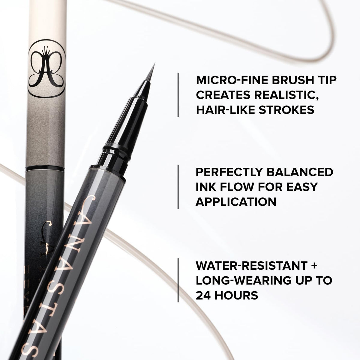Anastasia Beverly Hills Microstroke label and shade cap view showing Chocolate identifier for easy selection