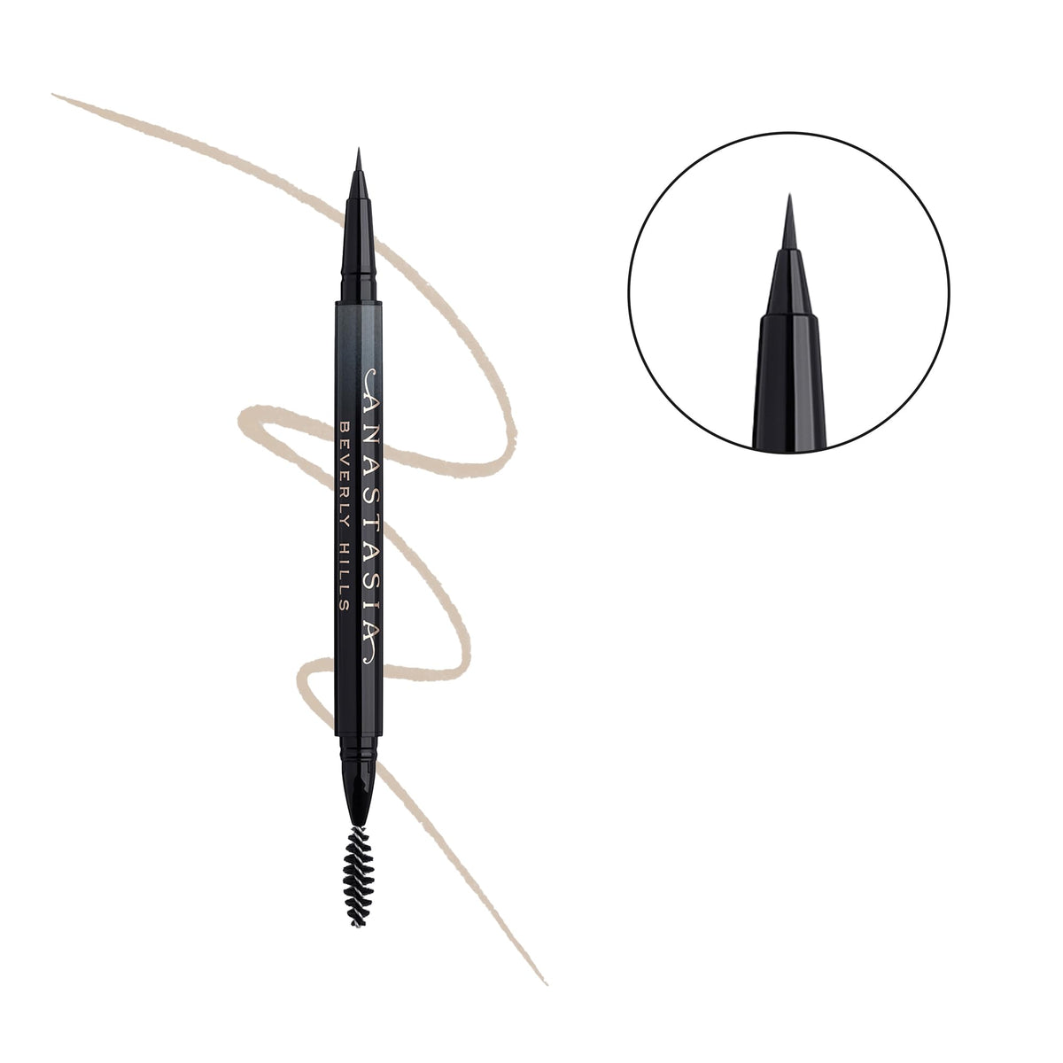 Anastasia Beverly Hills superfine brush tip close-up for hair-like strokes and accuracy