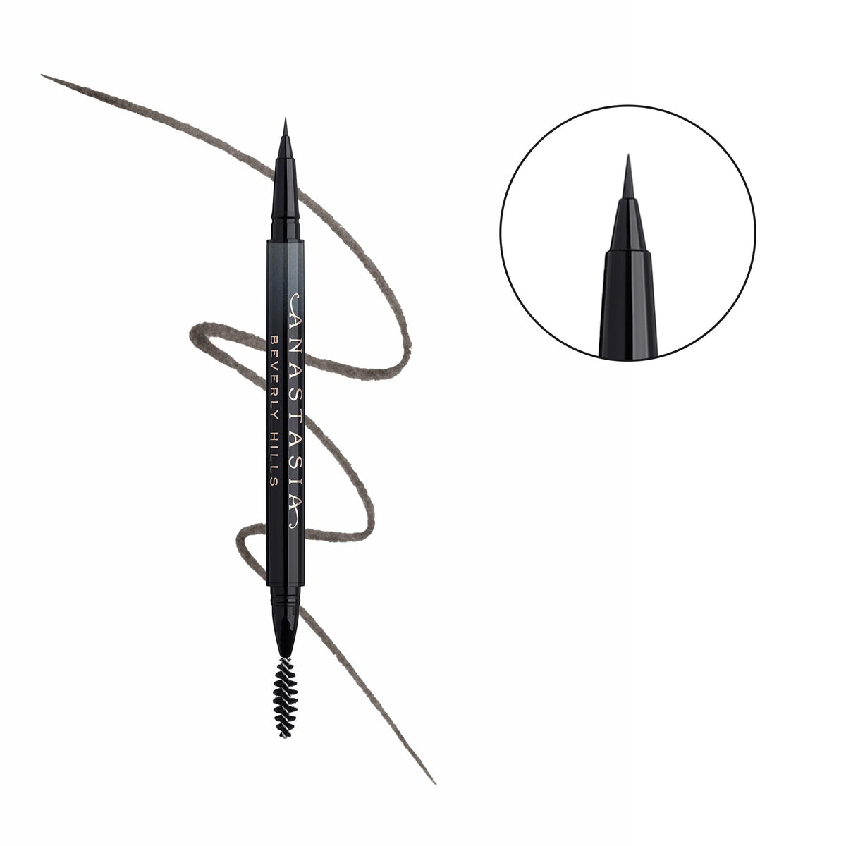 Anastasia Beverly Hills superfine brush tip close-up delivering precision strokes for realistic hairs