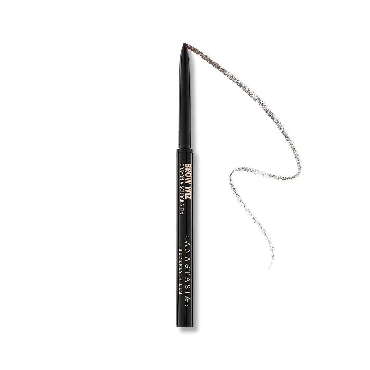 Anastasia Beverly Hills mini brow wiz front packaging showing compact pencil benefit