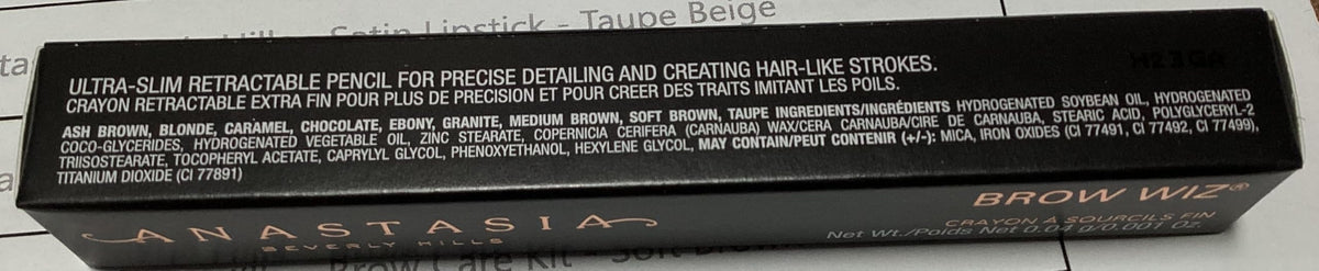 Anastasia Beverly Hills mini brow wiz styled on vanity to show everyday grooming use