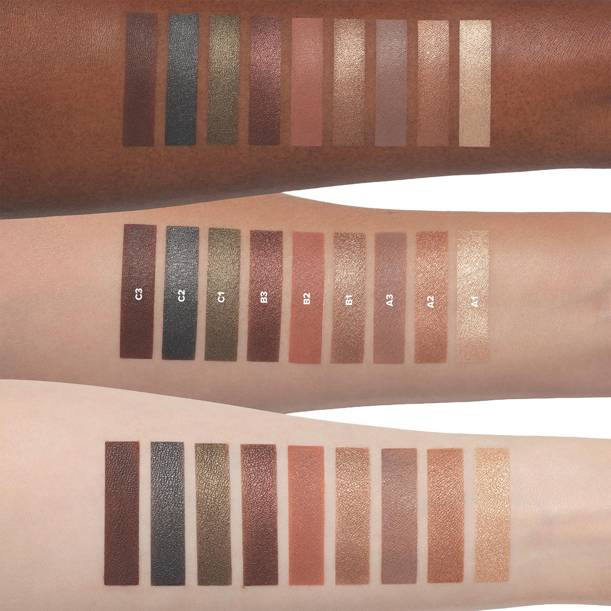 Anastasia Beverly Hills worn on model creating warm ember eye look, flattering sunset tones