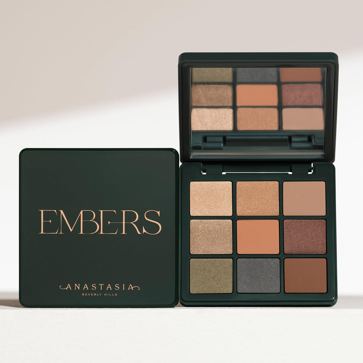 Anastasia Beverly Hills shimmer shade swatch on skin, demonstrating luminous copper payoff