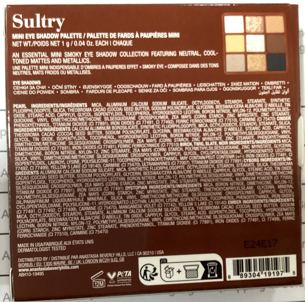 Anastasia Beverly Hills palette used in evening makeup look demonstrating sultry cool-toned results