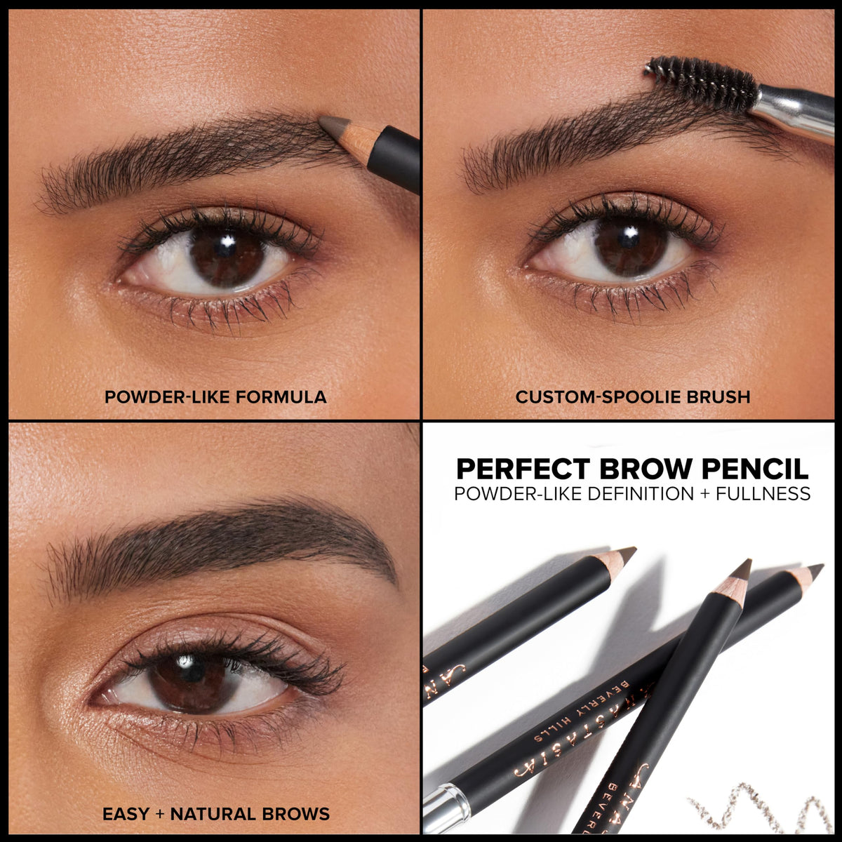 Anastasia Beverly Hills pencil held in hand showing scale and travel-friendly size