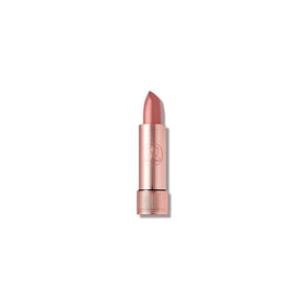 Anastasia Beverly Hills satin lipstick front packaging showing taupe beige and precise bullet for easy application
