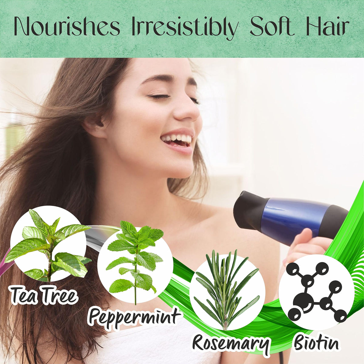 AnatoliaDaphne active ingredients array with tea tree peppermint rosemary and biotin for nourishment