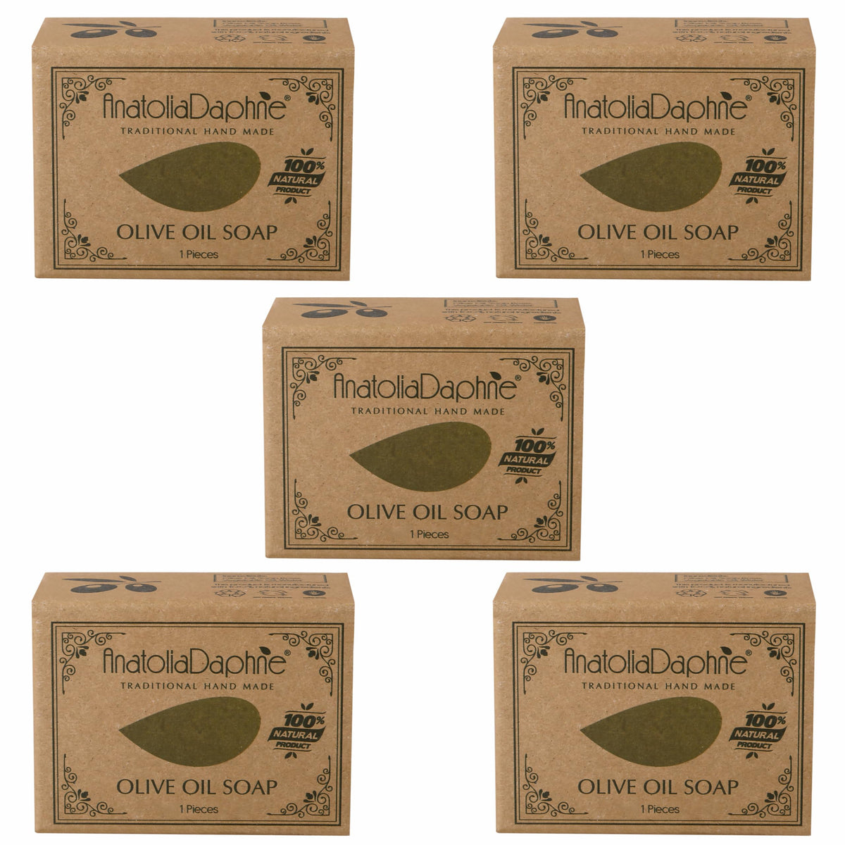 AnatoliaDaphne front view of bar packaging showing pure olive oil bar benefit