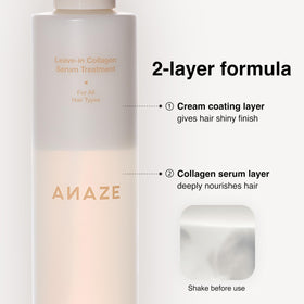 ANAZE mist applied to a hair strand for instant detangling and slip