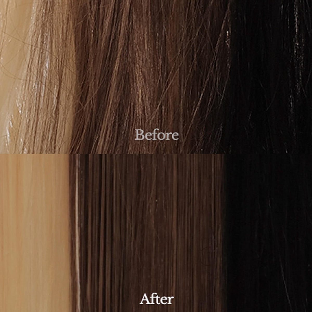 ANAZE visible before and after framing reduced frizz and smoother finish