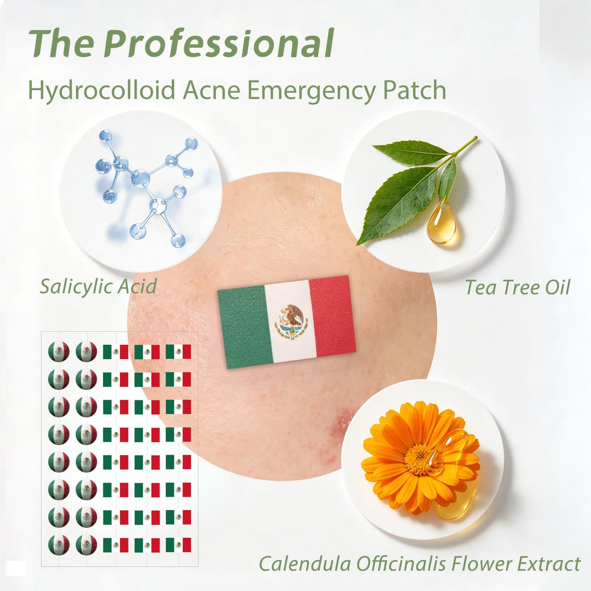 Anchiray patch applied on cheek in use showing discreet coverage and confidence