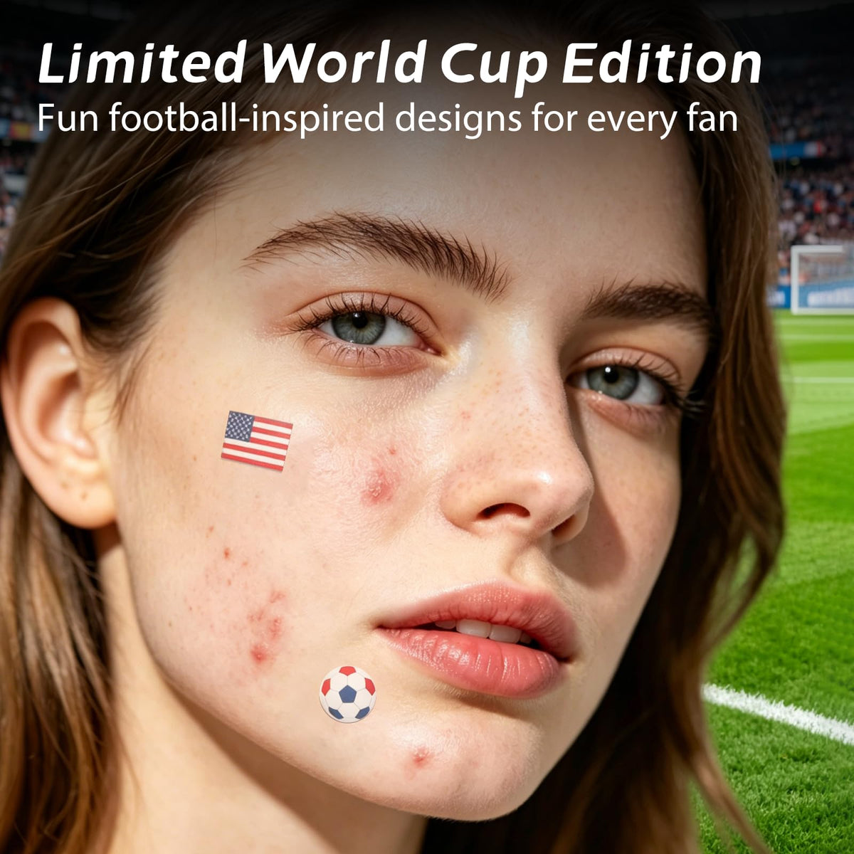 Anchiray sheet layout with soccer ball and American flag patches for variety