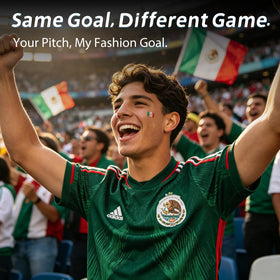 Anchiray worn at a futbol party lifestyle setting showing game-day ready skincare