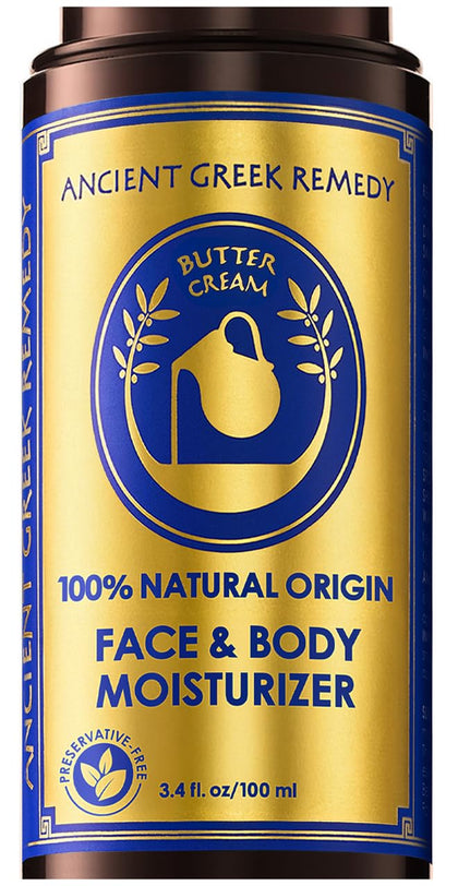 Ancient Greek Remedy front jar view showing packaging and organic claim