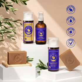 Ancient Greek Remedy gift box styled on a table for elegant presentable delivery