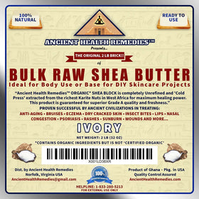 ANCIENT HEALTH REMEDIES raw ingredients and tools arranged for homemade body butter