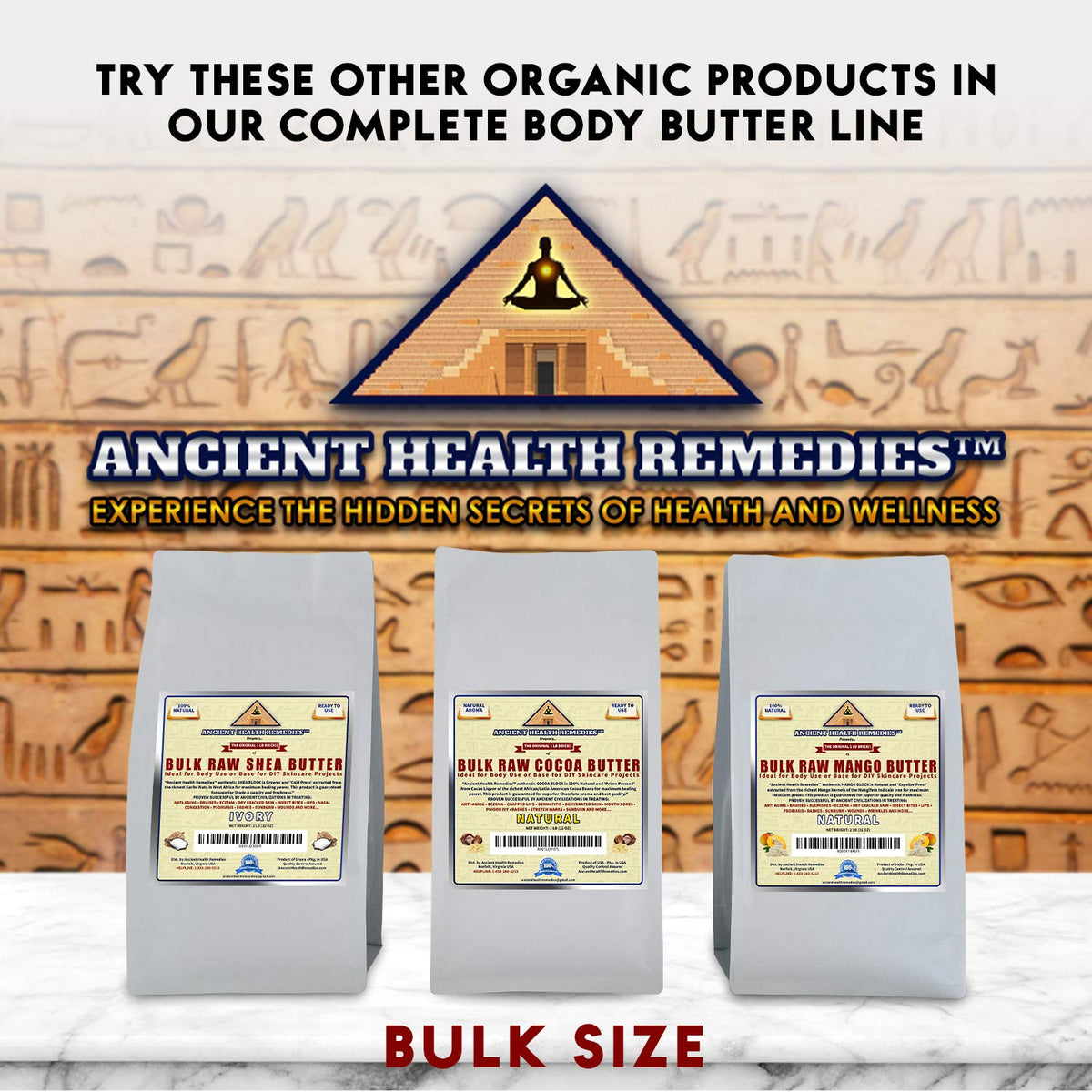 ANCIENT HEALTH REMEDIES double-sealed kraft foil bag preserving freshness